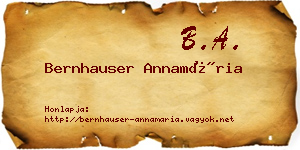 Bernhauser Annamária névjegykártya